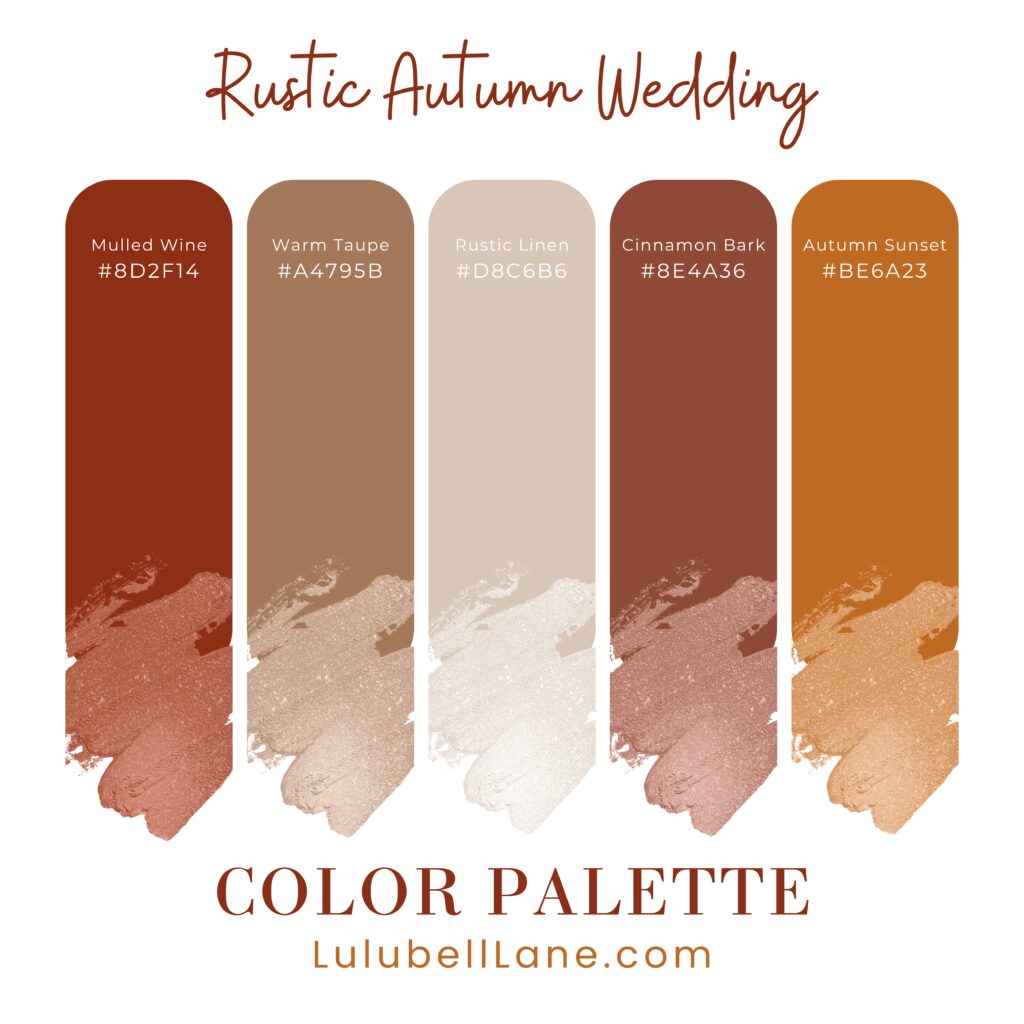 Rustic Autumn Wedding Aesthetic Color Palette