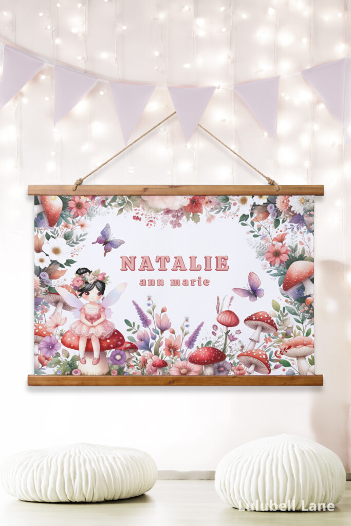 Personalized Fairy Garden Name Tapestry