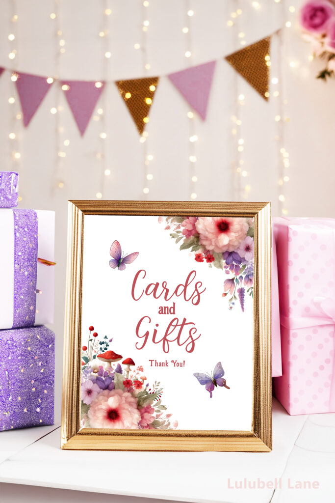 Fairy-Themed Party Cards and Gifts Poster