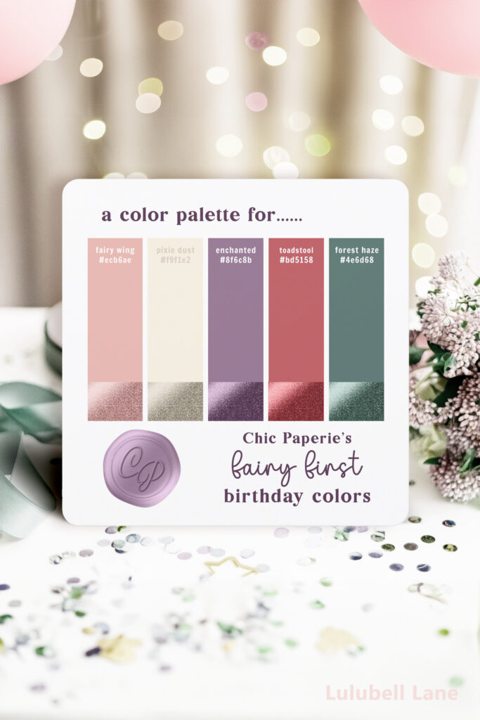 Whimsical Fairycore Birthday Color Palette Card