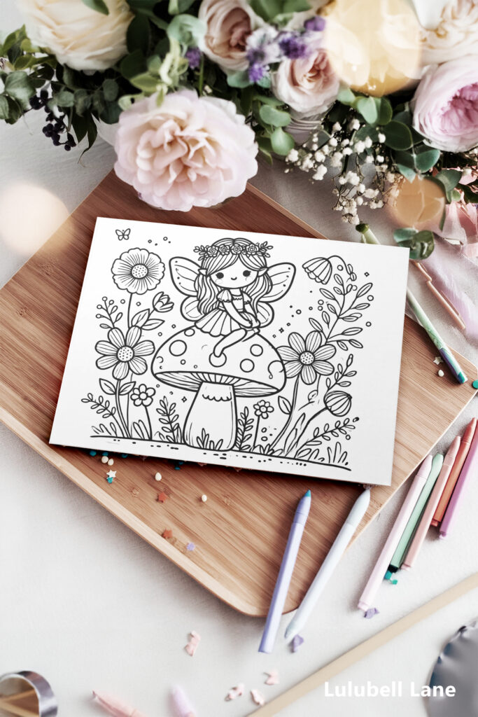 Fairy-Themed Coloring Activity Notepad for Kids