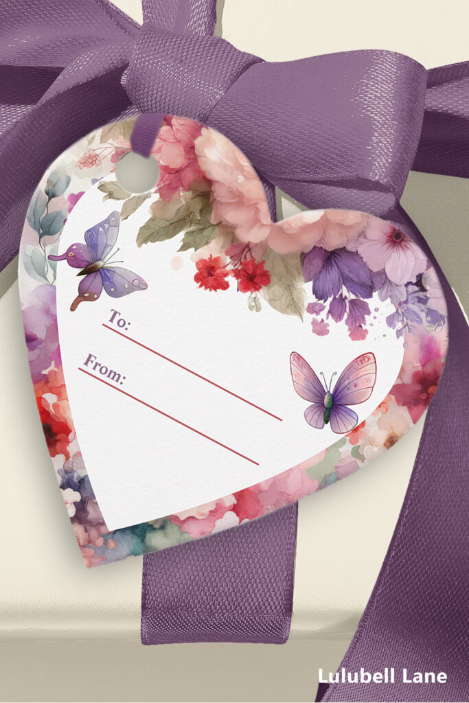 Fairy First Birthday Heart Gift Tags