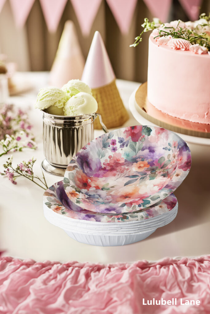 Fairycore Floral Watercolor Paper Bowls