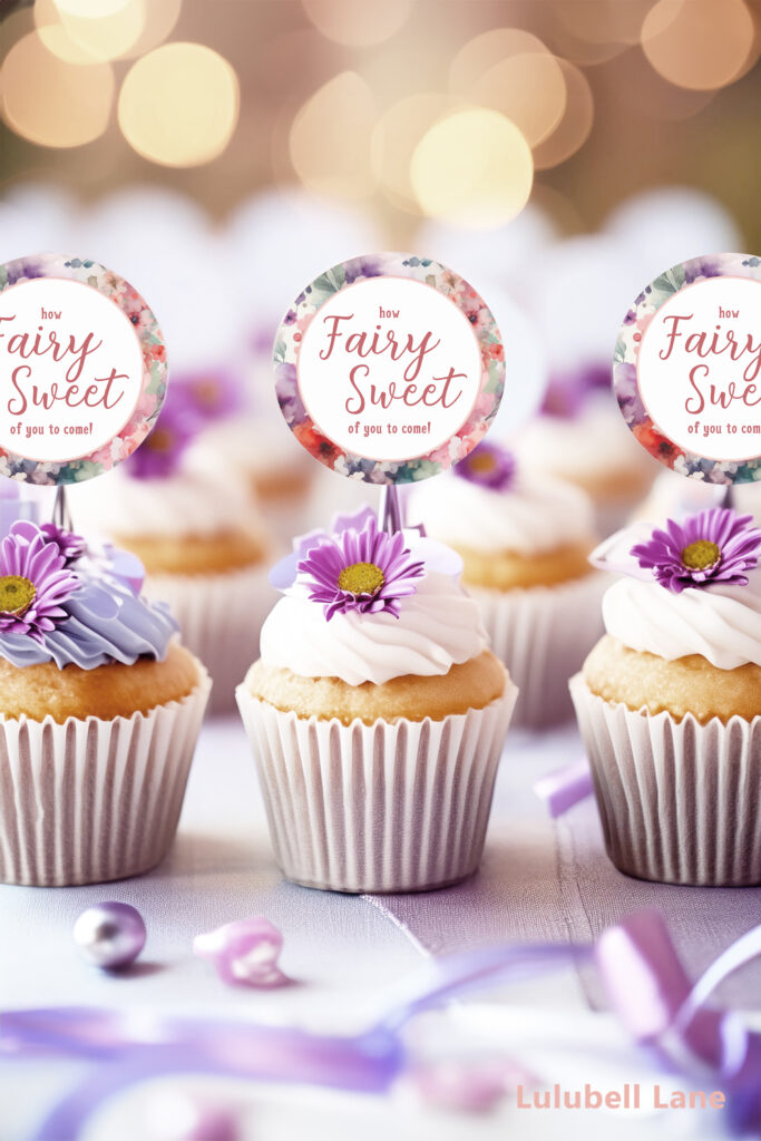 Fairy Sweet Cupcake Toppers Round Stickers