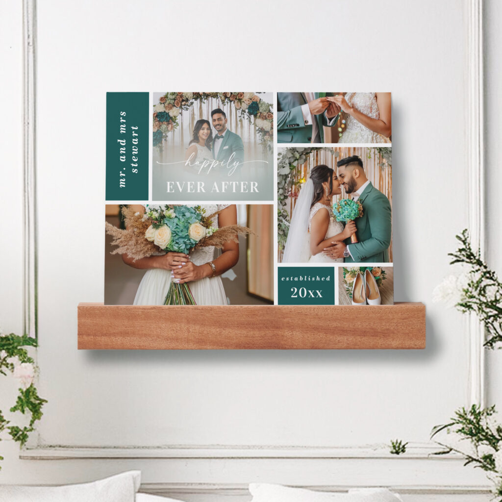 Teal Happily Ever After 5 Photo Collage