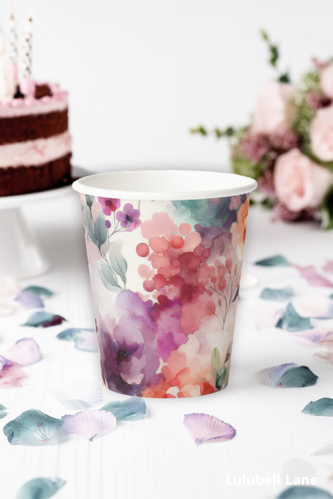 Whimsical Fairycore Floral Paper Cups