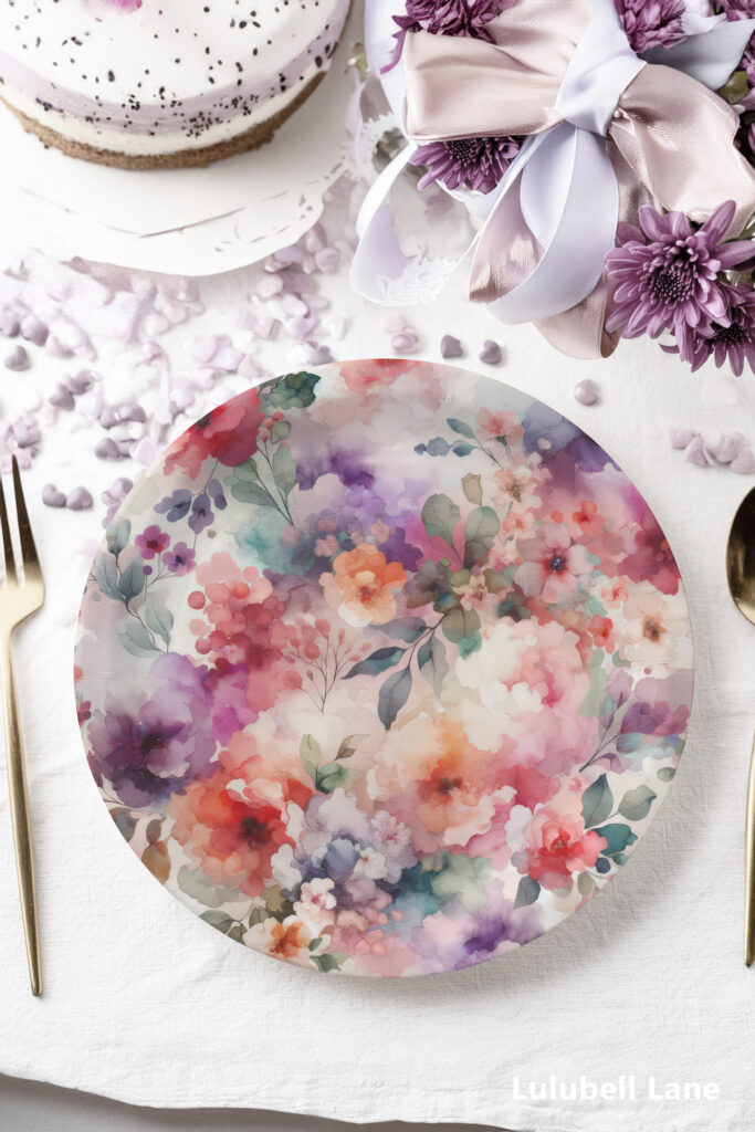 Whimsical Fairycore Floral Paper Plates